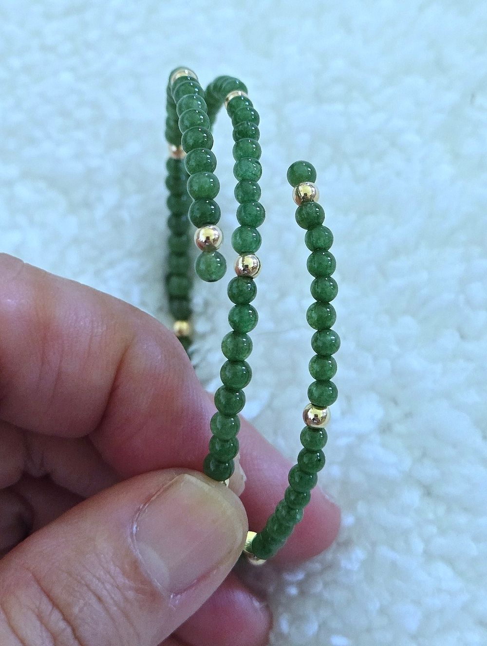 Green๐โJade and 14K Gold๐ Beads Wrap Bracelet - NWT - Picture 13 of 16